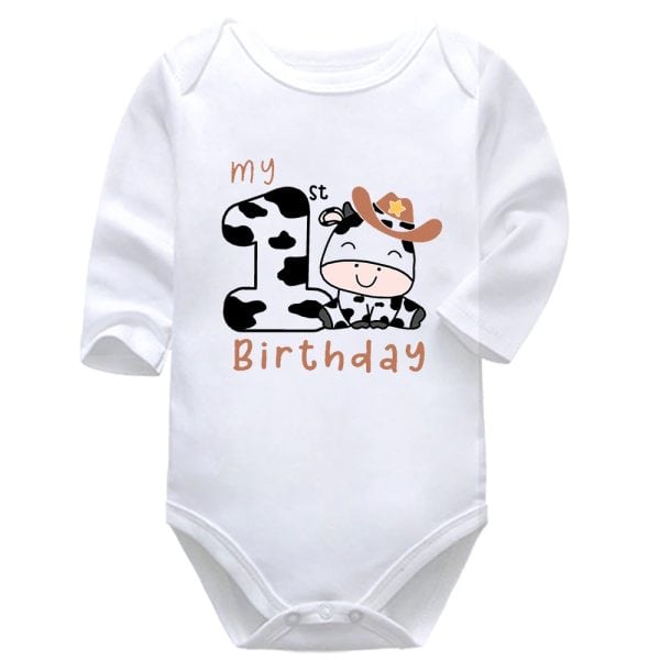 My Cow Farm Birthday | Birthday | Farm Animals |  Baby Vest Bodysuit Onesie |  Kids T-Shirt