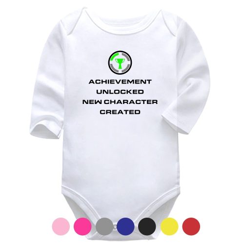 Achievement Unlocked, New Character Created | Gaming Vest | Video Games | Baby Vest Bodysuit Onesie