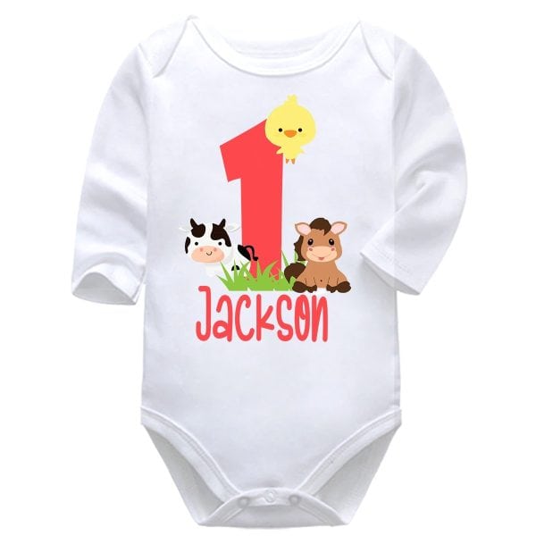My Farm Animals Birthday | Birthday | Farm Animals | Baby Vest Bodysuit Onesie | Kids T-Shirt