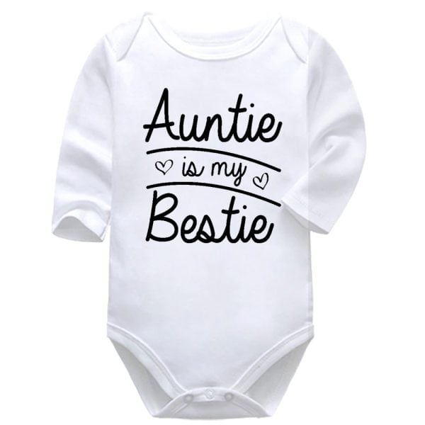 Auntie Is My Bestie | Aunt | Baby Vest Bodysuit Onesie | Kids T-Shirt