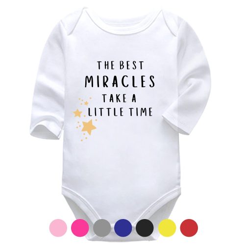 The Best Miracles Take A Little Time | IVF Baby | Stars | Baby Vest Bodysuit Onesie