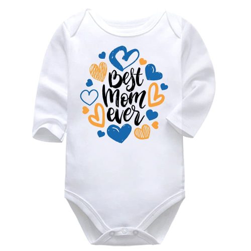 Best Mom Ever Boys Blue | Mommy | Mother's Day | Baby Vest Bodysuit Onesie