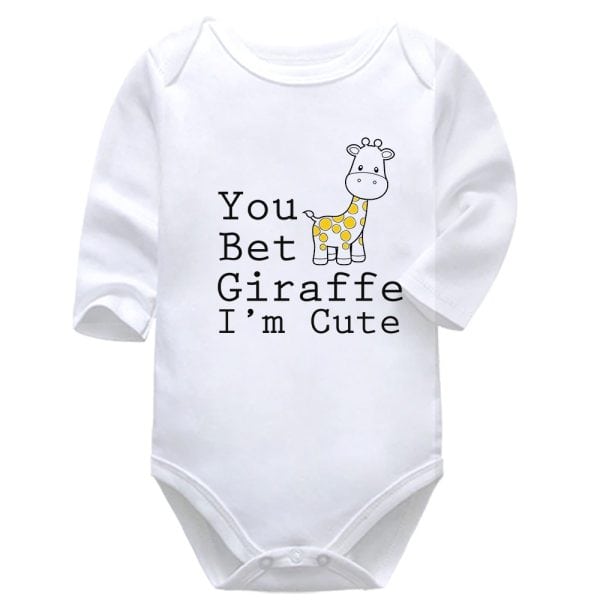 Bet Your Giraffe I'm Cute | Animal | Baby Vest Bodysuit Onesie |  Kids T-Shirt