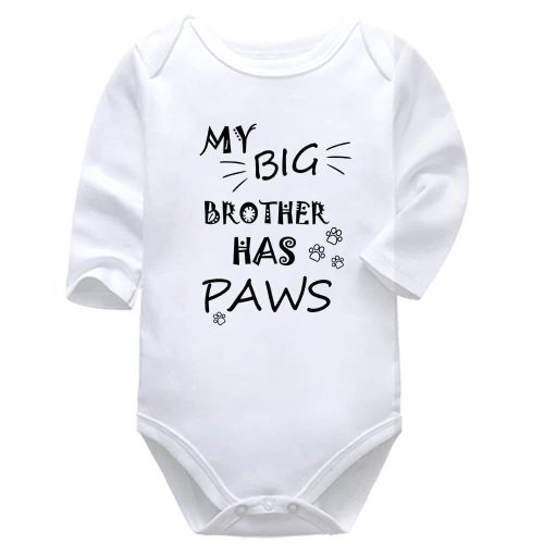 My Big Brother Has Paws | Pets | Animal Family | Paws | Baby Vest Bodysuit Onesie