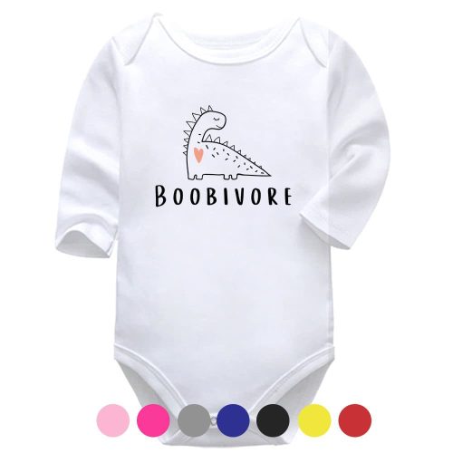 Boobivore | Breastfeeding Vest | Dinosaur | Baby Vest Bodysuit Onesie