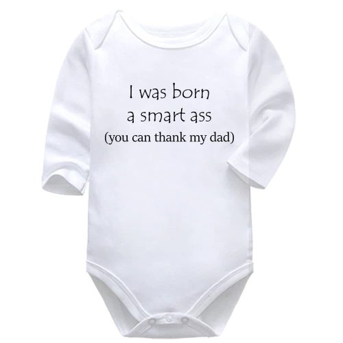 I Was Born a Smart Ass | Father's Day | Baby Vest Bodysuit Onesie