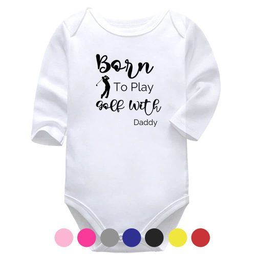 Born To Play Golf With Daddy | Sport Vest | Golf | Baby Vest Bodysuit Onesie | Kids T-Shirt