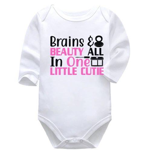 Brains and Beauty Rolled Into One Cutie | Make-up | Baby Vest Bodysuit Onesie |  Kids T-Shirt | Adult T-Shirt