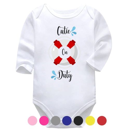 Cutie On Duty | Summer Vest | Cutie | Baby Vest Bodysuit Onesie