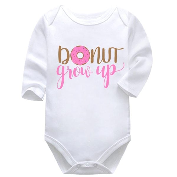 Donut Grow Up | Make-up | Baby Vest Bodysuit Onesie |  Kids T-Shirt