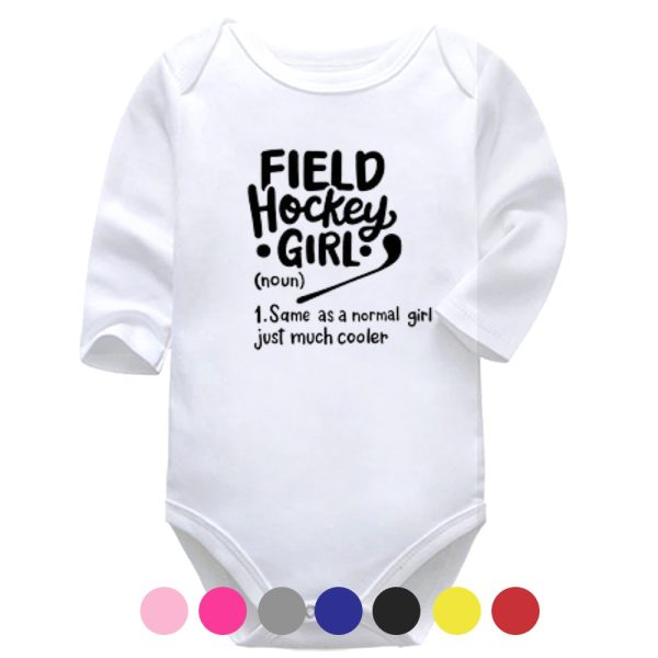 Field Hockey Girl | Sport Vest | Hockey | Baby Vest Bodysuit Onesie