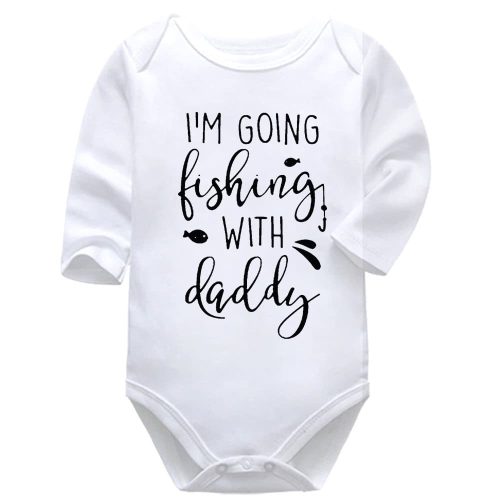 I'm Going Fishing With Daddy | Family | Dad | Baby Vest Bodysuit Onesie | Kids T-Shirt