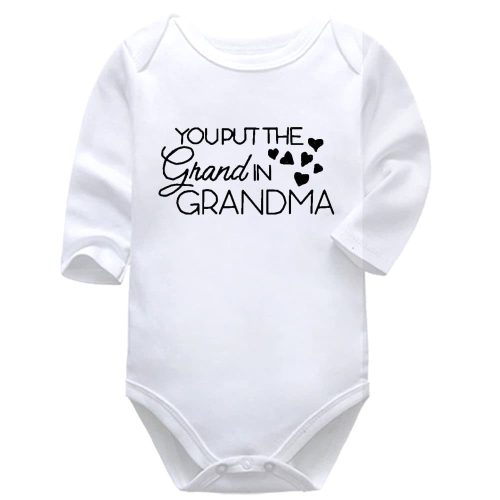 You Put The Grand In Grandma | Pregnancy Announcement | Grandma | Baby Vest Bodysuit Onesie