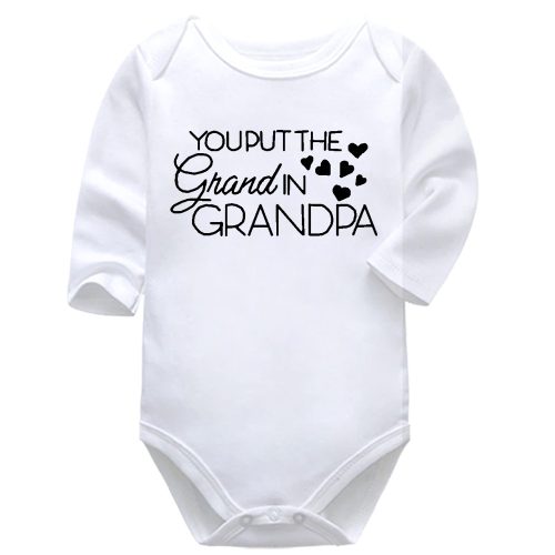You Put The Grand In Grandpa | Pregnancy Announcement | Grandpa | Baby Vest Bodysuit Onesie
