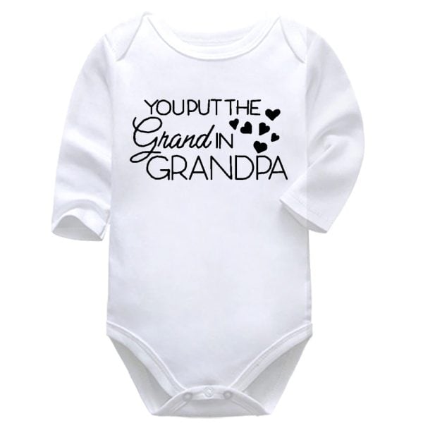You Put The Grand In Grandpa | Pregnancy Announcement | Grandpa | Baby Vest Bodysuit Onesie