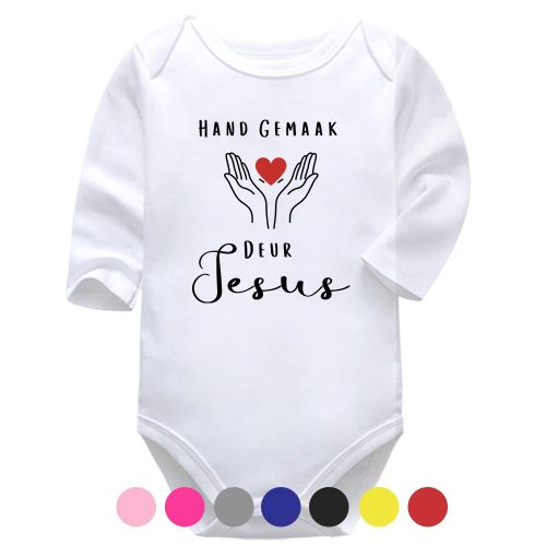 Hand Gemaak Deur Jesus | Afrikaans Vest | Christelik | Baby Vest Bodysuit Onesie