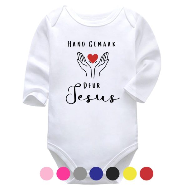 Hand Gemaak Deur Jesus | Afrikaans Vest | Christelik | Baby Vest Bodysuit Onesie