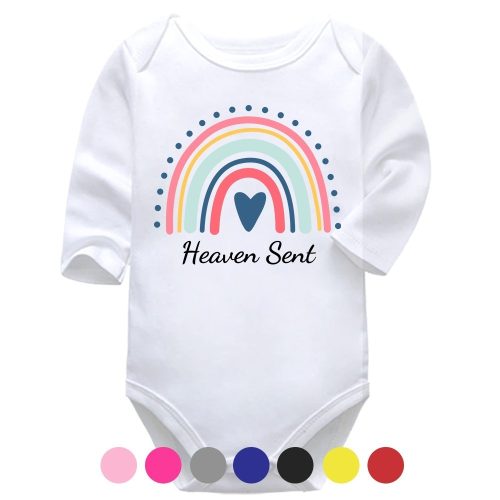 Heaven Sent | Rainbow Baby | Christian | Baby Vest Bodysuit Onesie