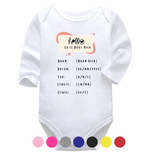 Hello, Ek Is Nuut Hier | Afrikaans Vest | Pregnancy Vest | Baby Vest Bodysuit Onesie