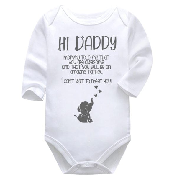 Hi Daddy | Pregnancy Announcement | Baby Vest Bodysuit Onesie