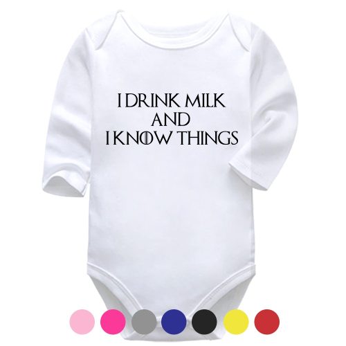 I Drink Milk And I Know Things | GoT | Pop Culture | Baby Vest Bodysuit Onesie