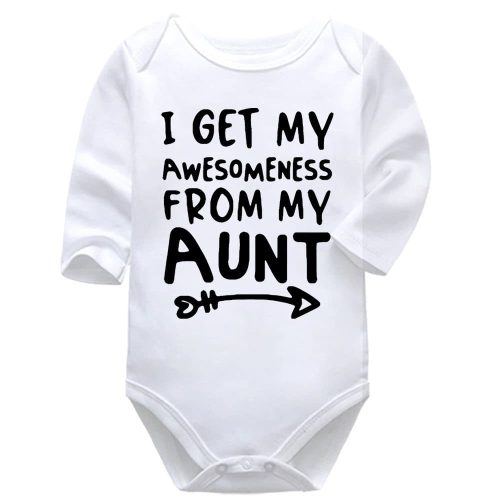I Get My Awesomeness From My Aunt | Aunt | Baby Vest Bodysuit Onesie | Kids T-Shirt