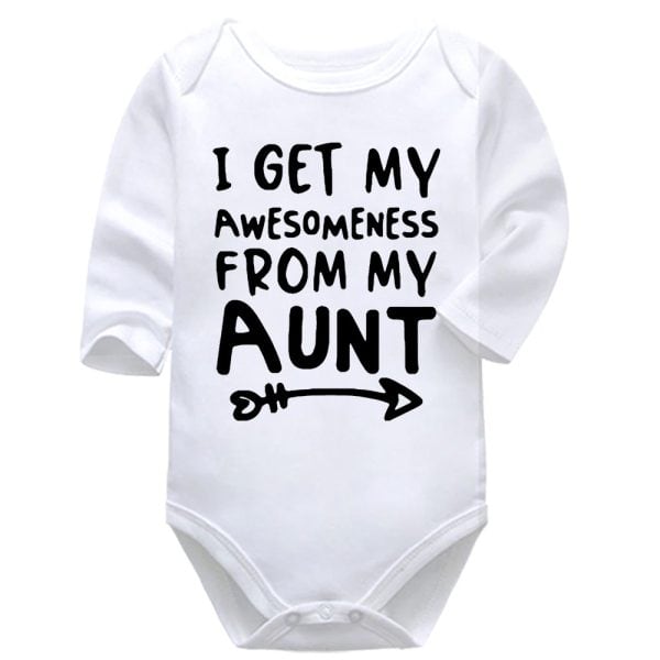 I Get My Awesomeness From My Aunt | Aunt | Baby Vest Bodysuit Onesie | Kids T-Shirt