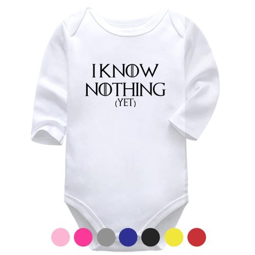 I Know Nothing (Yet) | GoT | Pop Culture | Baby Vest Bodysuit Onesie