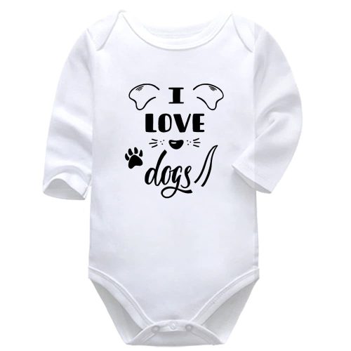I Love Dogs | Pets | Animal Family | Paws | Baby Vest Bodysuit Onesie