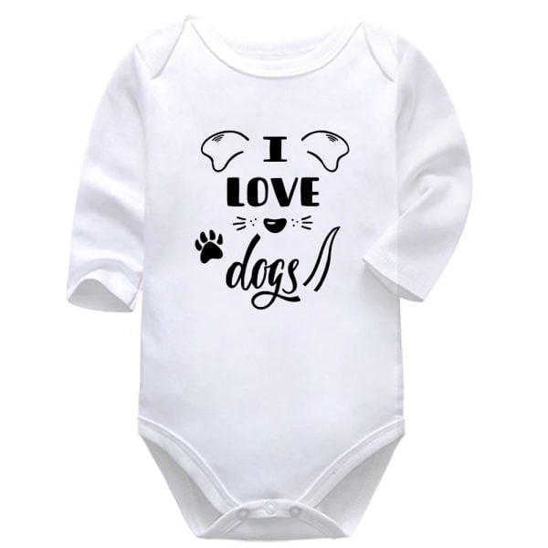 I Love Dogs | Pets | Animal Family | Paws | Baby Vest Bodysuit Onesie