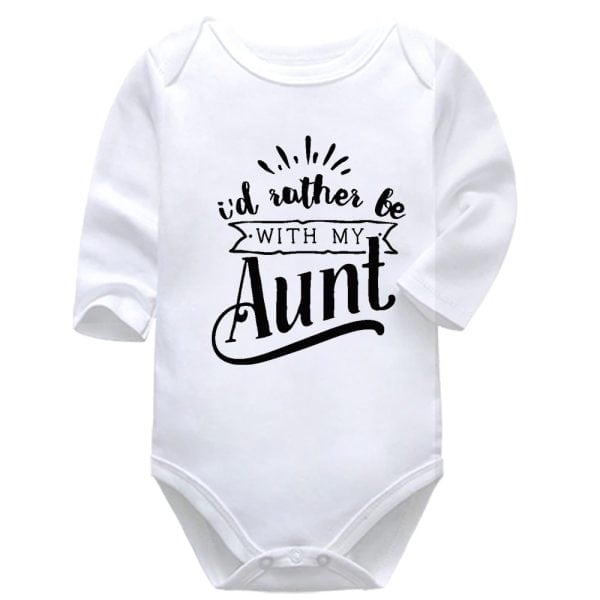 I'd Rather Be With My Aunt | Aunt | Baby Vest Bodysuit Onesie | Kids T-Shirt