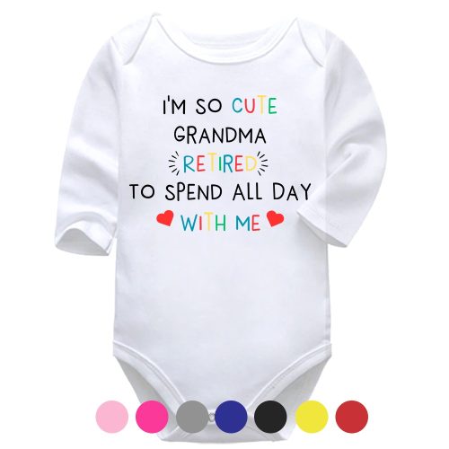 I'm So Cute Grandma Retired | Grandma Vest | Grandparents | Baby Vest Bodysuit Onesie