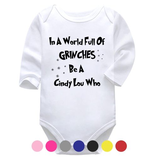 In A World Full Of Grinches | Christmas | Grinch | Baby Vest Bodysuit Onesie