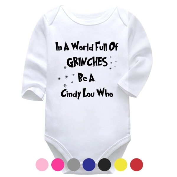 In A World Full Of Grinches | Christmas | Grinch | Baby Vest Bodysuit Onesie