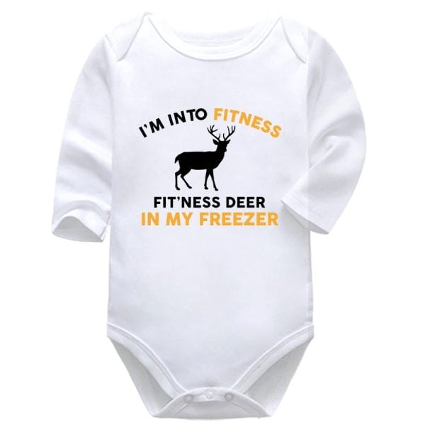Into Fitness Whole Deer Into Freezer | Hunting | Baby Vest Bodysuit Onesie | Kids T-Shirt | Adult T-Shirt