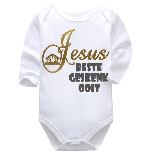 Jesus Is Die Beste Geskenk Ooit | Christmas | Christian | Baby Vest Bodysuit Onesie