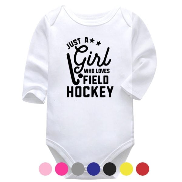 Just A Girl Who Loves Field Hockey | Sport Vest | Hockey | Baby Vest Bodysuit Onesie