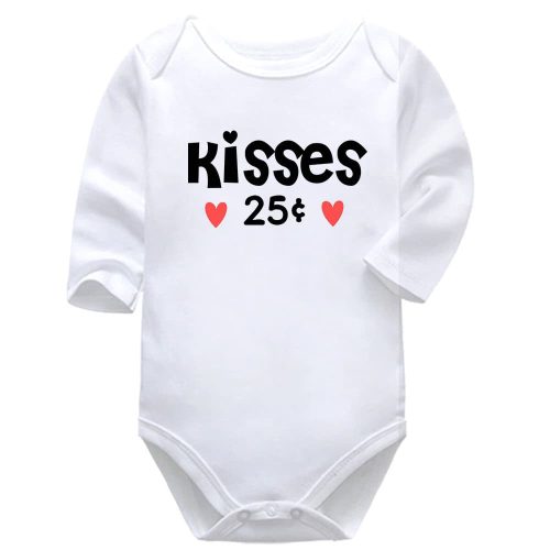 Kisses 25c | Valentine's Day | Hearts | Baby Vest Bodysuit Onesie | Kids T-Shirt
