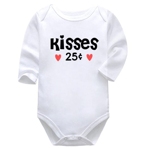 Kisses 25c | Valentine's Day | Hearts | Baby Vest Bodysuit Onesie | Kids T-Shirt