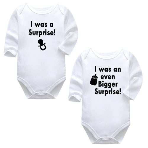 I was a Surprise Even Bigger Surprise | Twins | Baby Vest Bodysuit Onesie