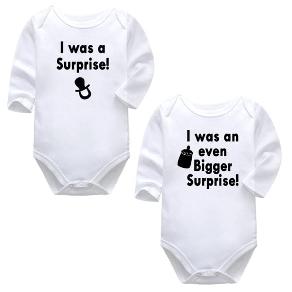 I was a Surprise Even Bigger Surprise | Twins | Baby Vest Bodysuit Onesie