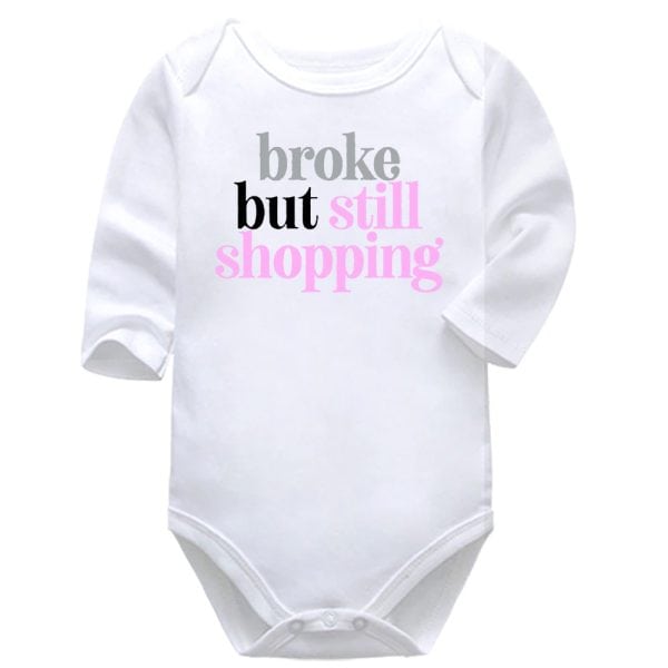 Broke But Still Shopping | Shopping | Baby Vest Bodysuit Onesie |  Kids T-Shirt | Adult T-Shirt