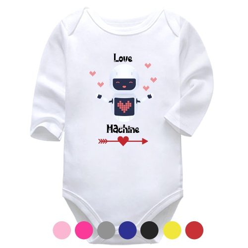 Love Machine | Valentine's Vest | Hearts | Baby Vest Bodysuit Onesie