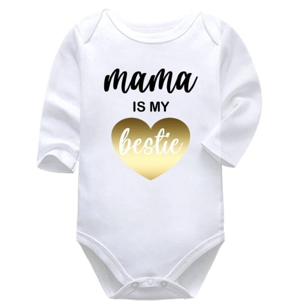 Mama Is My Bestie | Mother's Day | Mom | Baby Vest Bodysuit Onesie