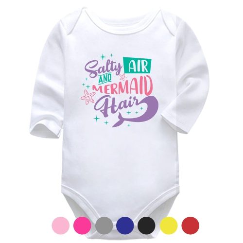 Salty Air And Mermaid Hair | Summer Vest | Mermaid | Baby Vest Bodysuit Onesie