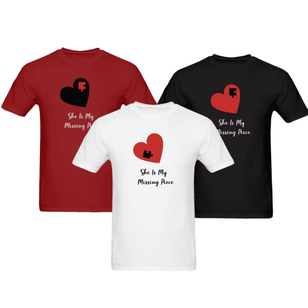She Is My Missing Piece | Valentine's T-Shirt | Matching T-Shirts | Mens T-Shirt