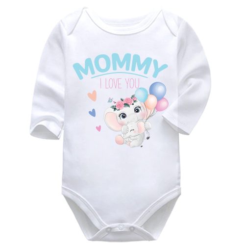 Mommy I Love You | Mother's Day | Elephants | Unisex | Baby Vest Bodysuit Onesie
