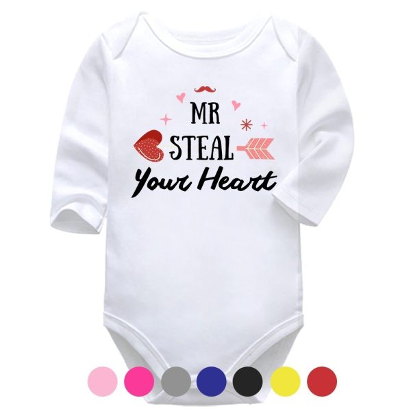 Mr Steal Your Heart | Valentine's Vest | Hearts | Baby Vest Bodysuit Onesie