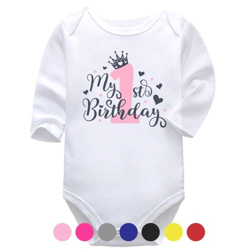 My 1st Birthday Crown | Birthday Vest | Happy Birthday | Baby Vest Bodysuit Onesie | Kids T-Shirt