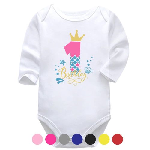 My 1st Birthday Mermaid | Birthday Vest | Happy Birthday | Baby Vest Bodysuit Onesie | Kids T-Shirt